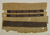 Textile Fragment, Wool, linen; plain weave, tapestry weave