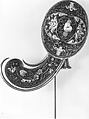 Turban Ornament, Silver sheet; gilded, applied with filigree, inlaid with enamel and colored glass/pearls