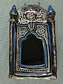 Ceramic Lantern, Stonepaste; underglaze-painted in blue, luster-painted on transparent glaze
