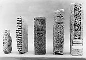 Pilaster with a Pattern of Leaves, Limestone; carved in relief
