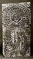 Funerary Stele with Ankh (Looped Cross) Featuring a Human Face at the Center, Limestone; carved in relief
