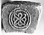 Block from an Arch with a Rosette Medallion, Sandstone; carved in relief