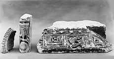 Fragment of an Inscribed Relief, Limestone; carved in relief