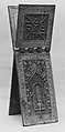 Stand for a Qur'an Manuscript, Zain(?) Hasan Sulaiman Isfahani (Iranian), Wood (teak); carved, painted, and inlaid