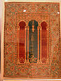 Carpet with Triple-Arch Design, Silk (warp and weft), wool (pile), cotton (pile); asymmetrically knotted pile 