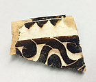Fragments, Earthenware; fine white slip, decoration in red and black and sgraffito under glaze