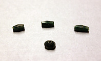 Beads, Glass, green; cut