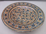 Plate, Earthenware; tin-glazed and luster-painted