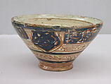 Bowl, Earthenware; overglaze luster-painted
