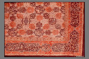 Carpet with a Compartment Design, Silk (warp and weft), wool (pile); asymmetrically knotted pile