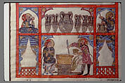 "Preparing Medicine from Honey", from a Dispersed Manuscript of an Arabic Translation of De Materia Medica of Dioscorides, &#39;Abdullah ibn al-Fadl, Ink, opaque watercolor, and gold on paper