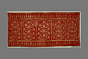 Floral Tent Panel, Silk, gold; cut velvet, painted