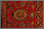 Ushak Medallion Carpet on White Ground, Wool (warp, weft and pile); symmetrically knotted pile