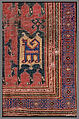 Confronted Animal Rug, Wool (warp, weft, and pile); symmetrically knotted pile