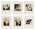 Atlas of My World (Six Works), Zarina American, born India, Portfolio of 6 woodcuts with Urdu text printed in black on Indian handmade paper
