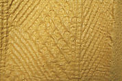 Quilted Coat with Long Sleeves, Silk and cotton; satin weave; plain weave; quilted