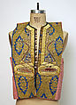 Vest, Silk, cotton, metal wrapped thread; brocaded and embroidered