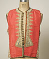 Vest, Cotton, metal wrapped thread; embroidered