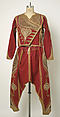 Ensemble, Wool, metal wrapped thread; embroidered