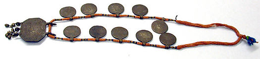 Necklace, metal, cotton