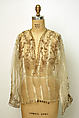 Blouse, Silk, metal wrapped thread, sequins; embroidered