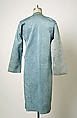 Quilted Coat with Long Sleeves, Silk and cotton; satin weave; plain weave; quilted