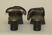 Hammam Shoes, Wood, metal, metal wrapped thread