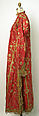 Uçetek Entari or Three-Skirt Robe, Silk; embroidered with couching of laid metallic thread wrapped around silk; metallic sequins