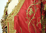 Uçetek Entari or Three-Skirt Robe, Silk; embroidered with couching of laid metallic thread wrapped around silk; metallic sequins