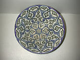 Black and Blue Painted Bowl, Stonepaste; polychrome painted under transparent glaze