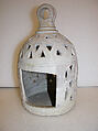 Lantern, Earthenware; slip-covered, carved and incised decoration; unglazed
