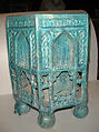 Low Table or Stand, Stonepaste; molded and modeled decoration, monochrome glazed