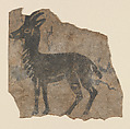 Ibex or Gazelle, Block Print, Ink and white pigment on paper