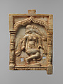 Furniture Plaque Showing Female Musician in an Architectural Framework, Ivory