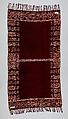 Ajar (Veil) or Bakhnug (Shawl), Loom-woven plain weave cloth in wool brocaded with fine geometric pattern; finished with warp-twisted fringes