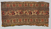 Four Chandanri Sari Border Fragments, Silk and metal wrapped thread; brocaded