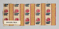 Textile Fragment, Silk and metal wrapped thread; brocaded