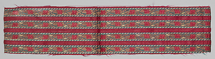 Textile Fragment, Silk and metallic thread; brocaded
