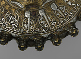 Ewer, Brass; raised, repoussé, inlaid with silver and a black compound