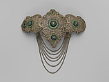 Girdle Clasp, Silver sheet; applied with filigree, granulation, inlaid with enamel