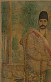Portrait of Mirza 'Ali Asghar Khan (Amin al-Mulk, Amin al-Sultan, Atabeg-i Azam), Isma&#39;il Jalayir (Iranian, active ca. 1858–81), Opaque watercolor on paper