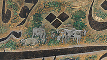 Calligraphy Painting, Isma&#39;il Jalayir (Iranian, active ca. 1858–81), Opaque watercolor and ink on paste board