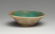 Bowl, Earthenware; turquoise opacified glaze