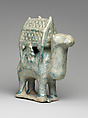 Figurine in the Form of a Camel Carrying a Palanquin and Two Riders, Stonepaste; molded in sections, glazed in turquoise