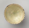 Bowl with Revolving Scrolls, Stonepaste; molded, pierced, incised, painted, and glazed