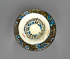 Ceramic Mosque Lamp, Ibn al-Ghaibi al-Tabrizi, Stonepaste; polychrome-painted under transparent glaze