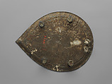 Tray, Zinc alloy; cast, engraved, inlaid with silver (bidri ware)