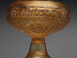 Footed Bowl with Eagle Emblem, Glass; dip-molded, blown, enameled, and gilded