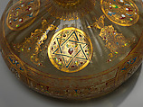 Footed Bowl with Eagle Emblem, Glass; dip-molded, blown, enameled, and gilded