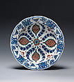 Dish, Stonepaste; painted and glazed